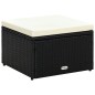 vidaXL Taburete otomana poli ratán 53x53x30 cm negro vidaXL Taburete otomana poli ratán 53x53x30 cm negro