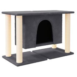 vidaXL Rascador para gatos con postes de sisal gris oscuro 50 cm