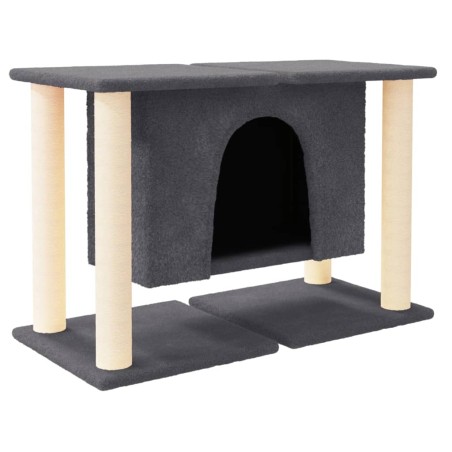 vidaXL Rascador para gatos con postes de sisal gris oscuro 50 cm