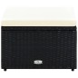 vidaXL Taburete otomana poli ratán 53x53x30 cm negro vidaXL Taburete otomana poli ratán 53x53x30 cm negro