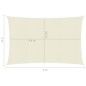vidaXL Toldo de vela HDPE color crema 160 g/m² 5x6 m