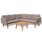 vidaXL Set de muebles de jardín 4 piezas y cojines ratán PE gris vidaXL Set de muebles de jardín 4 piezas y cojines ratán PE gris