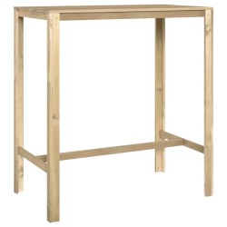 vidaXL Mesa de bar de madera de pino impregnada 110x60x110 cm