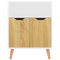 vidaXL Aparador madera de ingeniería blanco y roble Sonoma 60x30x72 cm vidaXL Aparador madera de ingeniería blanco y roble Sonoma 60x30x72 cm