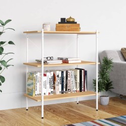 vidaXL Estantería de 3 niveles blanco y roble 80x40x92 cm