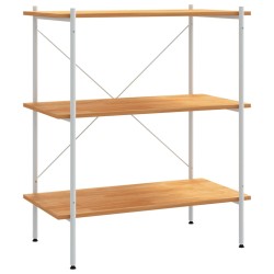 vidaXL Estantería de 3 niveles blanco y roble 80x40x92 cm
