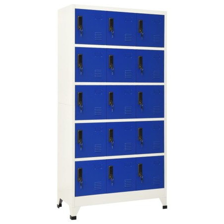 vidaXL Taquilla de acero gris y azul 90x40x180 cm