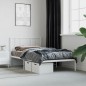 vidaXL Estructura de cama de metal con cabecero blanco 75x190 cm vidaXL Estructura de cama de metal con cabecero blanco 75x190 cm
