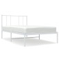 vidaXL Estructura de cama de metal con cabecero blanco 75x190 cm vidaXL Estructura de cama de metal con cabecero blanco 75x190 cm