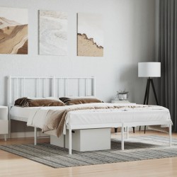 vidaXL Estructura de cama de metal con cabecero blanca 150x200 cm