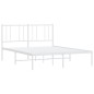 vidaXL Estructura de cama de metal con cabecero blanca 150x200 cm vidaXL Estructura de cama de metal con cabecero blanca 150x200 cm