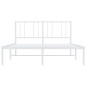 vidaXL Estructura de cama de metal con cabecero blanca 150x200 cm vidaXL Estructura de cama de metal con cabecero blanca 150x200 cm