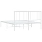 vidaXL Estructura de cama de metal con cabecero blanca 150x200 cm vidaXL Estructura de cama de metal con cabecero blanca 150x200 cm