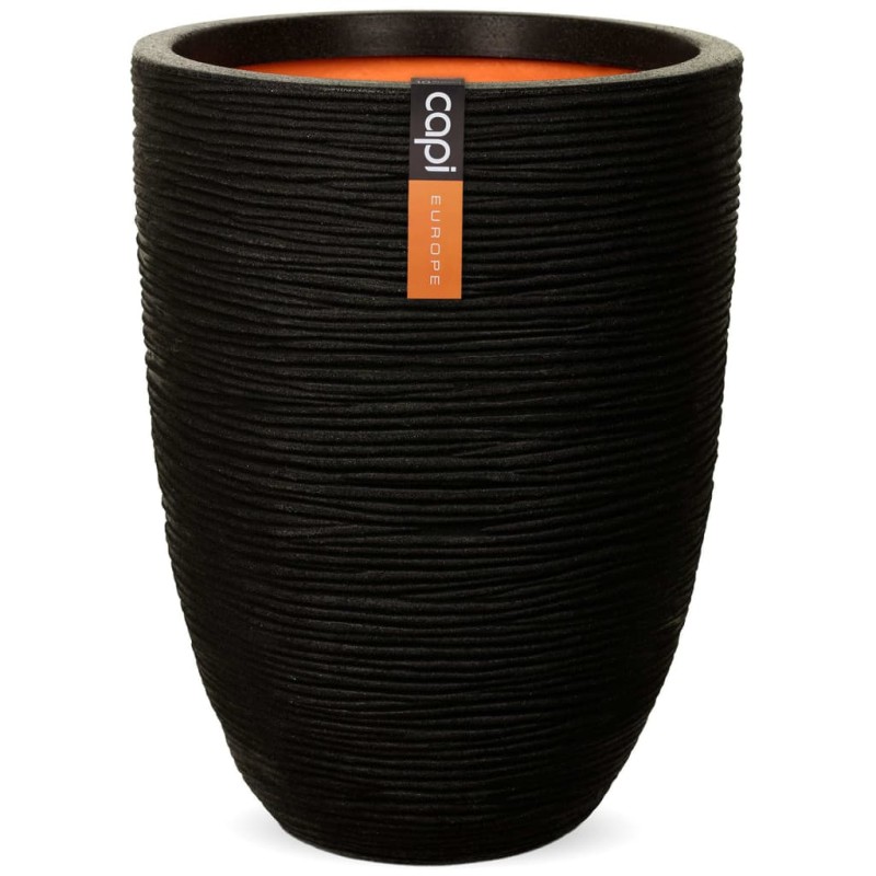 Capi Jarrón Nature Rib elegante bajo negro 36x47 cm KBLR782 Capi Jarrón Nature Rib elegante bajo negro 36x47 cm KBLR782