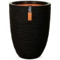 Capi Jarrón Nature Rib elegante bajo negro 36x47 cm KBLR782 Capi Jarrón Nature Rib elegante bajo negro 36x47 cm KBLR782