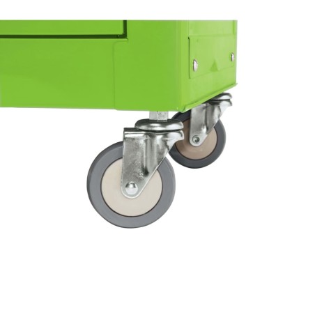 Draper Tools Armario y caja herramientas ruedas verde 61,6x33x99,8cm