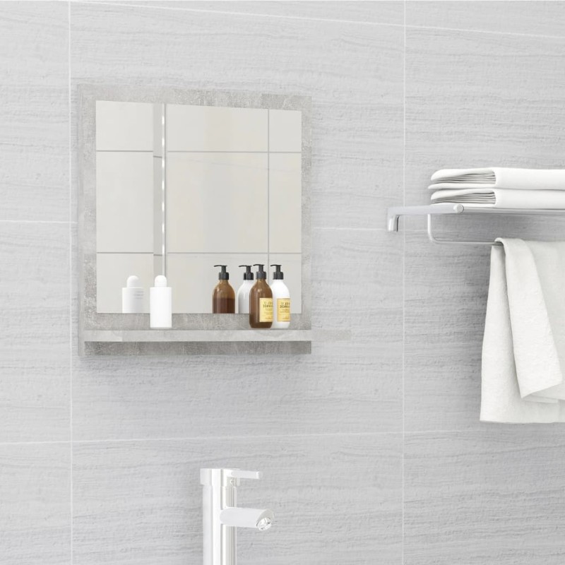 vidaXL Espejo de baño madera contrachapada gris hormigón 40x10,5x37 cm vidaXL Espejo de baño madera contrachapada gris hormigón 40x10,5x37 cm