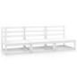 vidaXL Set de salón de jardín de 3 piezas blanco madera maciza de pino vidaXL Set de salón de jardín de 3 piezas blanco madera maciza de pino