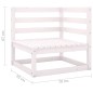 vidaXL Set de salón de jardín de 3 piezas blanco madera maciza de pino vidaXL Set de salón de jardín de 3 piezas blanco madera maciza de pino