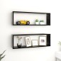 vidaXL Estantes cubo de pared 2 uds contrachapado negro 80x15x26,5 cm vidaXL Estantes cubo de pared 2 uds contrachapado negro 80x15x26,5 cm