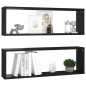 vidaXL Estantes cubo de pared 2 uds contrachapado negro 80x15x26,5 cm vidaXL Estantes cubo de pared 2 uds contrachapado negro 80x15x26,5 cm