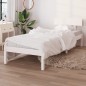 vidaXL Estructura de cama madera maciza de pino blanca 100x200 cm vidaXL Estructura de cama madera maciza de pino blanca 100x200 cm