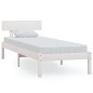 vidaXL Estructura de cama madera maciza de pino blanca 100x200 cm vidaXL Estructura de cama madera maciza de pino blanca 100x200 cm