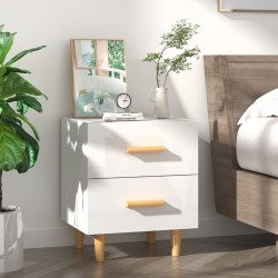 vidaXL Mesita de noche blanco brillante 40x35x47,5 cm