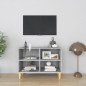 vidaXL Mueble de TV con patas madera maciza gris Sonoma 69,5x30x50 cm vidaXL Mueble de TV con patas madera maciza gris Sonoma 69,5x30x50 cm
