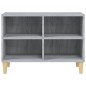 vidaXL Mueble de TV con patas madera maciza gris Sonoma 69,5x30x50 cm vidaXL Mueble de TV con patas madera maciza gris Sonoma 69,5x30x50 cm