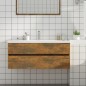 vidaXL Mueble lavabo madera contrachapada roble ahumado 100x38,5x45 cm vidaXL Mueble lavabo madera contrachapada roble ahumado 100x38,5x45 cm
