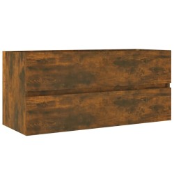 vidaXL Mueble lavabo madera contrachapada roble ahumado 100x38,5x45 cm