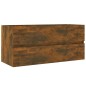 vidaXL Mueble lavabo madera contrachapada roble ahumado 100x38,5x45 cm vidaXL Mueble lavabo madera contrachapada roble ahumado 100x38,5x45 cm