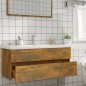 vidaXL Mueble lavabo madera contrachapada roble ahumado 100x38,5x45 cm vidaXL Mueble lavabo madera contrachapada roble ahumado 100x38,5x45 cm