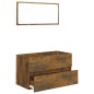 vidaXL Set de muebles baño 2 pzas madera contrachapada roble ahumado vidaXL Set de muebles baño 2 pzas madera contrachapada roble ahumado