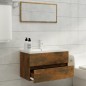 vidaXL Set de muebles baño 2 pzas madera contrachapada roble ahumado vidaXL Set de muebles baño 2 pzas madera contrachapada roble ahumado