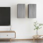 vidaXL Mueble para TV 2 uds contrachapado gris Sonoma 30,5x30x60 cm
