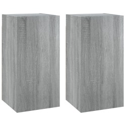 vidaXL Mueble para TV 2 uds contrachapado gris Sonoma 30,5x30x60 cm