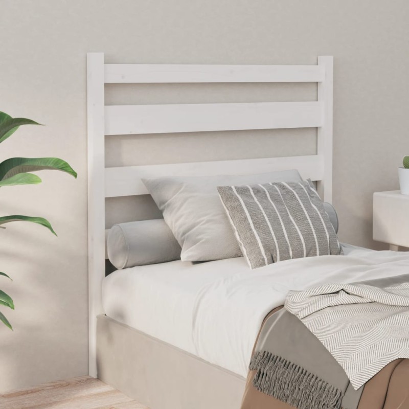 vidaXL Cabecero de cama madera maciza de pino blanco 106x4x100 cm vidaXL Cabecero de cama madera maciza de pino blanco 106x4x100 cm