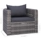 vidaXL Silla de jardín con cojines ratán sintético gris vidaXL Silla de jardín con cojines ratán sintético gris