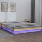 vidaXL Estructura de cama con LED madera maciza 140x190 cm vidaXL Estructura de cama con LED madera maciza 140x190 cm