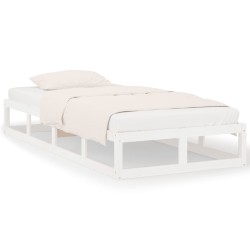 vidaXL Estructura de cama individual madera maciza blanca 75x190 cm