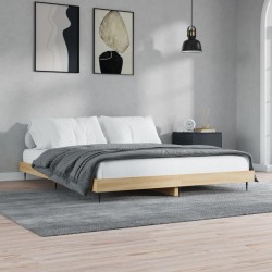 vidaXL Estructura de cama madera contrachapada roble Sonoma 180x200 cm