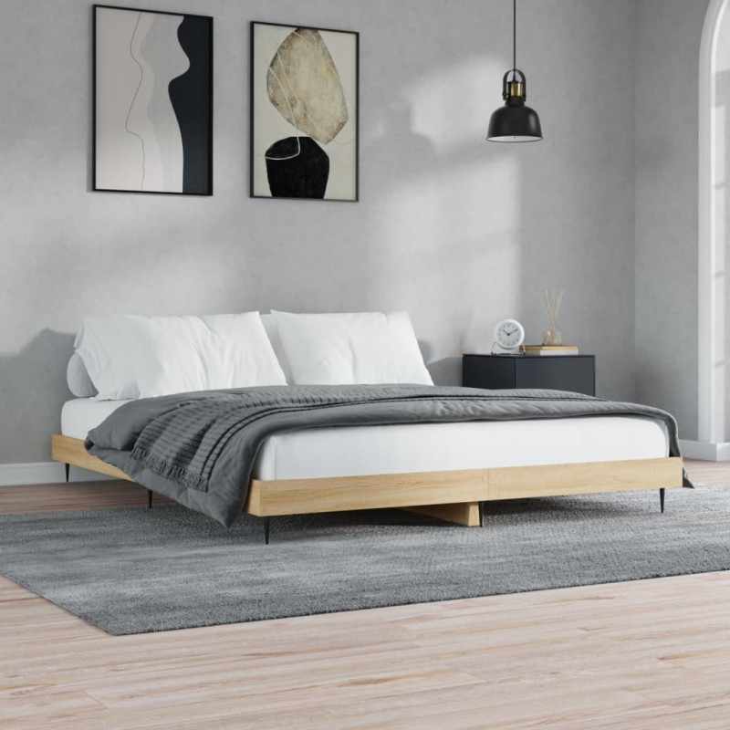 vidaXL Estructura de cama madera contrachapada roble Sonoma 180x200 cm vidaXL Estructura de cama madera contrachapada roble Sonoma 180x200 cm