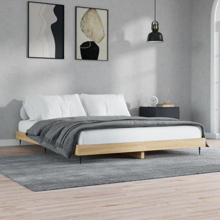 vidaXL Estructura de cama madera contrachapada roble Sonoma 180x200 cm