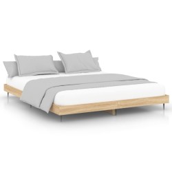 vidaXL Estructura de cama madera contrachapada roble Sonoma 180x200 cm