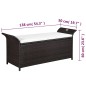 vidaXL Banco de almacenaje con cojín 138 cm ratán sintético marrón vidaXL Banco de almacenaje con cojín 138 cm ratán sintético marrón