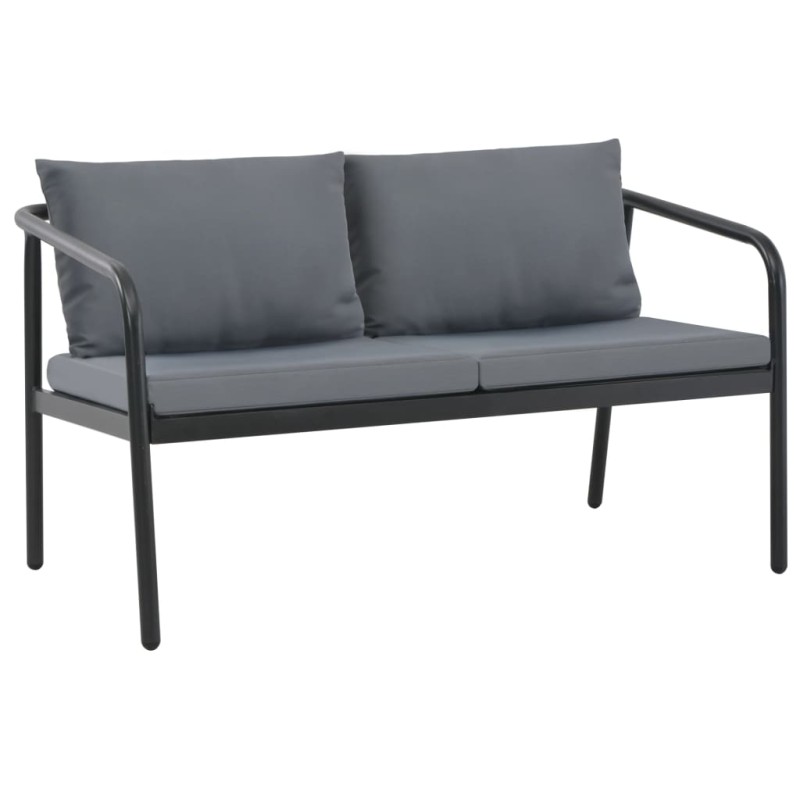 vidaXL Sofá de jardín de 2 plazas con cojines de aluminio gris vidaXL Sofá de jardín de 2 plazas con cojines de aluminio gris