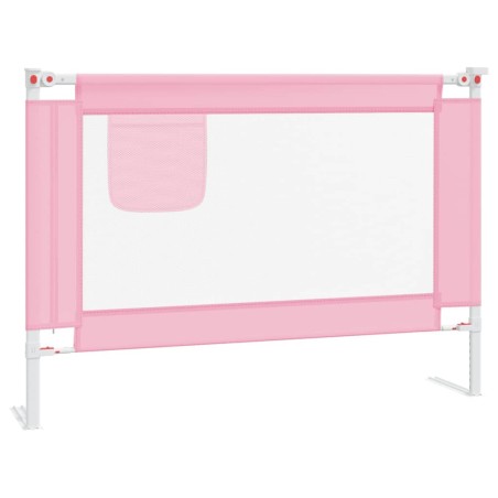 vidaXL Barandilla de seguridad cama de niño tela rosa 90x25 cm