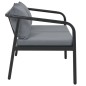 vidaXL Sofá de jardín de 2 plazas con cojines de aluminio gris vidaXL Sofá de jardín de 2 plazas con cojines de aluminio gris